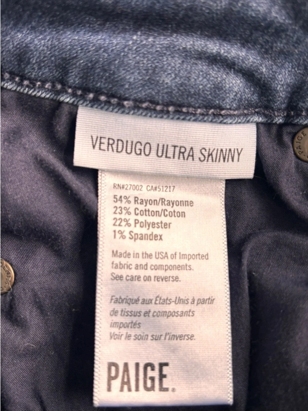 PAIGE Slim Dark Blue Skinny Jeans - Picture 5 of 9